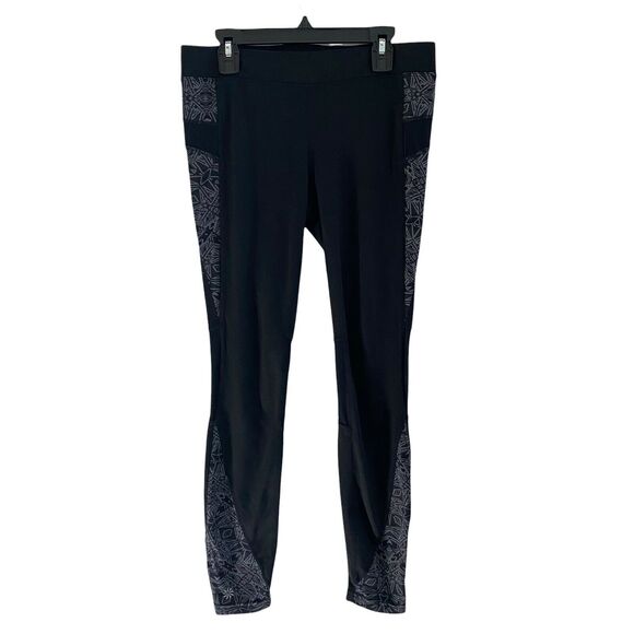 Athleta Small Sophia Street Tights Black Gray Printed Crops - Picture 1 of 11